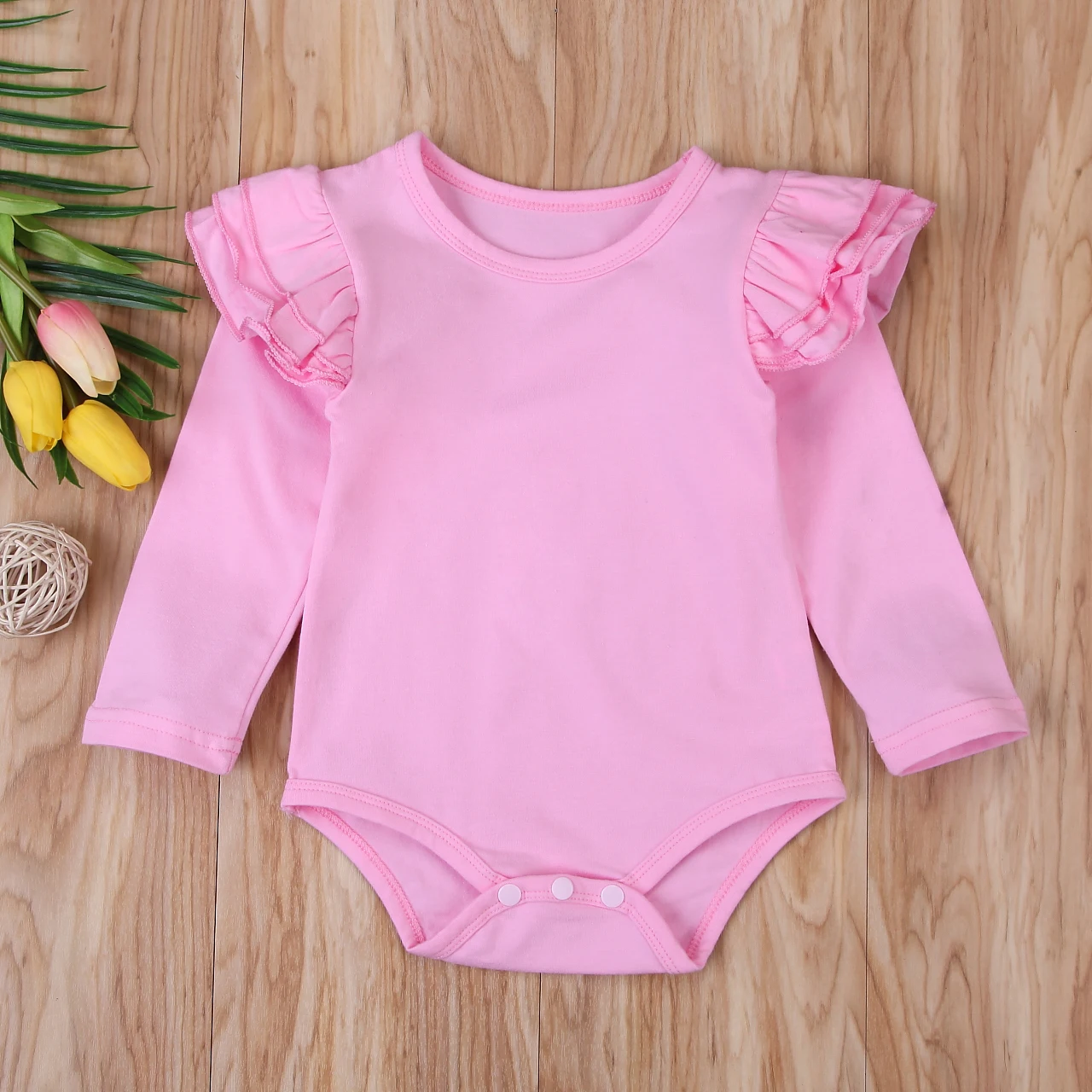 Newborn Baby Rompers Boys Girls Candy Color Long Sleeves One-piece Clothing Baby Clothes Jumpsuit Children Costume