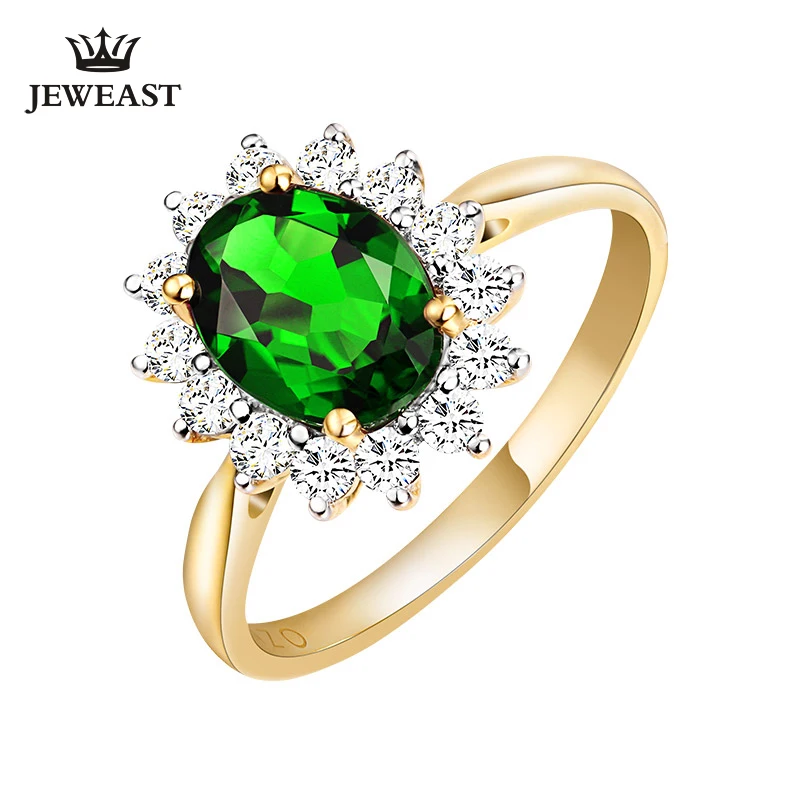 

ENZO Natural Diopside 18K Pure Gold 2023 New Hot Selling Top Ring Women Heart Shape Ring For Ladies Woman Genuine Jewelry