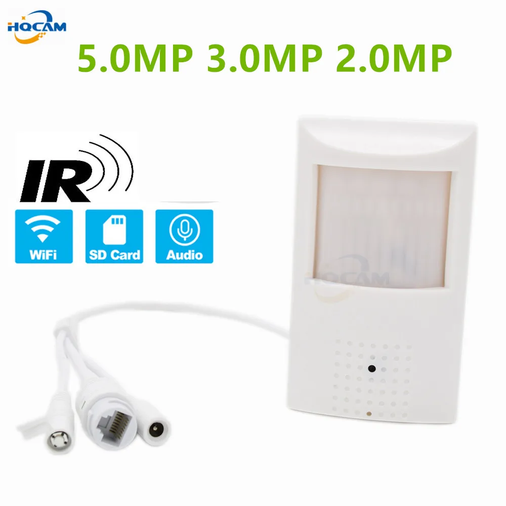 HQCAM-Câmera IP Interna com Microfone Invisível, Câmera sem Fio Onvif, Estilo PIR, LED IR, Microfone Embutido, Slot TF, 2MP, 3MP, 5MP, 2560x1920, 940nm