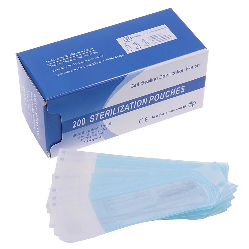 

200pcs/box Self-sealing Sterilization Pouches Bags 3 Sizes Medical-grade Bag Disposable Tattoo Accessories Supplies