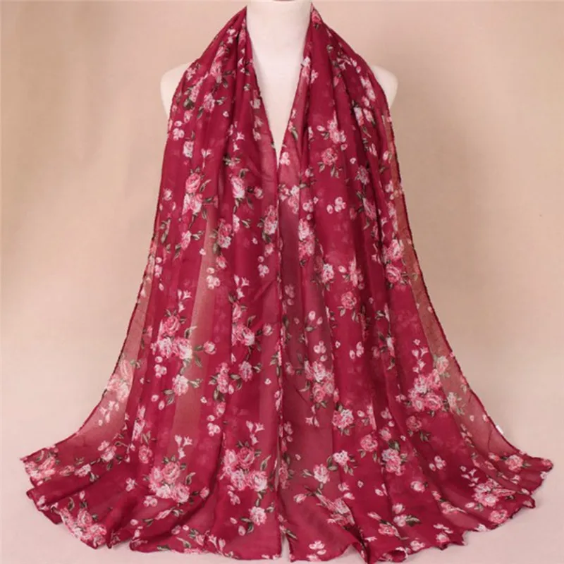 Imixlot New Fashion Autumn Winter Retro Painting Floral Pattern Shawls Muslim Hijab Wraps Headband Long Soft Scarves 180*85cm