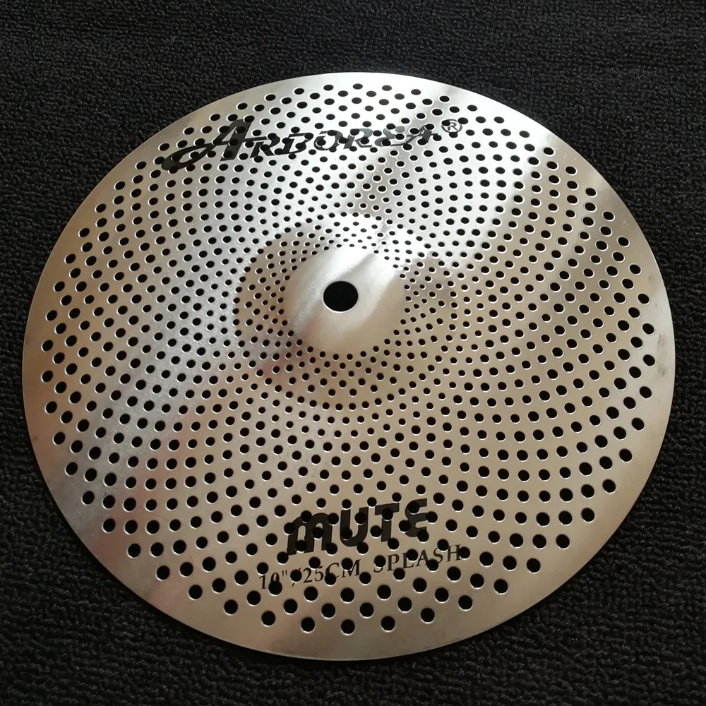 Platillo Arborea de 10 ", platillo contra salpicaduras de bajo volumen, platillo silencioso de aleación para juego de batería, platillo de práctica silencioso y silencioso