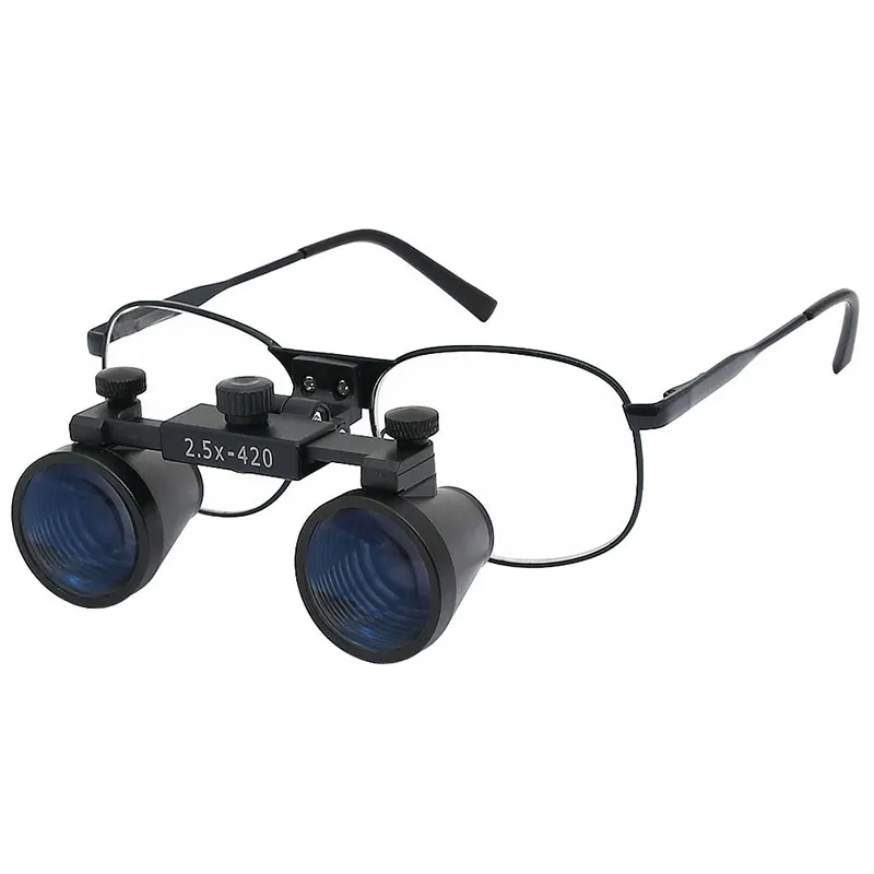 2.5X 3.5X Ultra-lightweight Dental Magnifying Glasses Powerful Surgical Headlight Dental Loupe 320-420 mm Binocular Magnifier