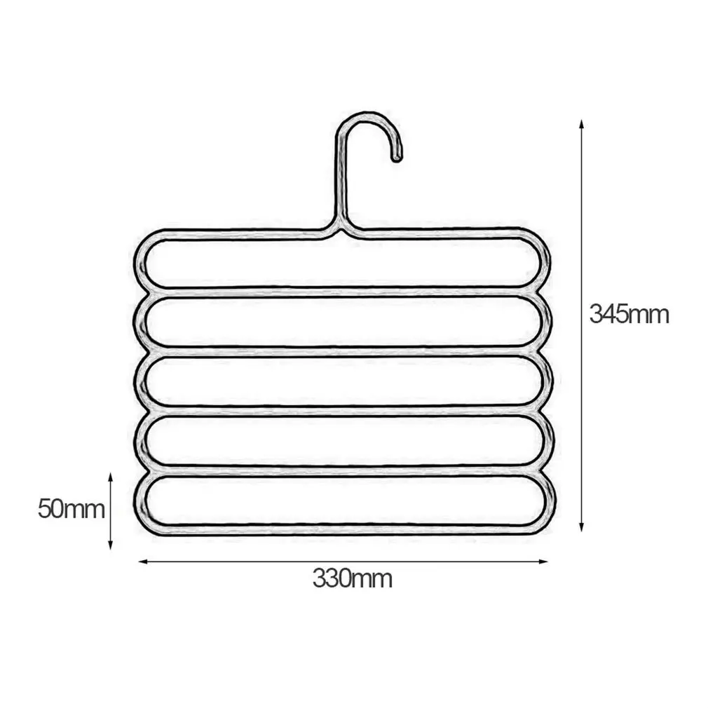 Hot Home Anti-Slip Rvs Broek Hanger Multifunctionele Broek Kast Riem Houder Rek-Type 5 Lagen Ruimte Besparen