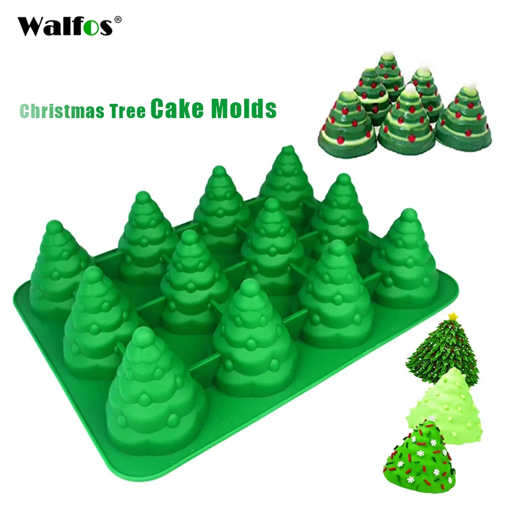 

WALFOS Christmas Tree Cake Mold Silicone Molds Fondant Pastry Chocolate Baking Mould Cake Decorating Tools Kitchen Accessories