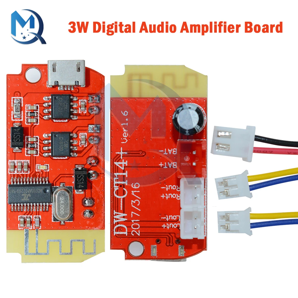 DC 3.7V 5V 3W Digital Audio Amplifier Board Double Dual Plate Bluetooth Speaker Modification Sound Music Module Micro USB DIY