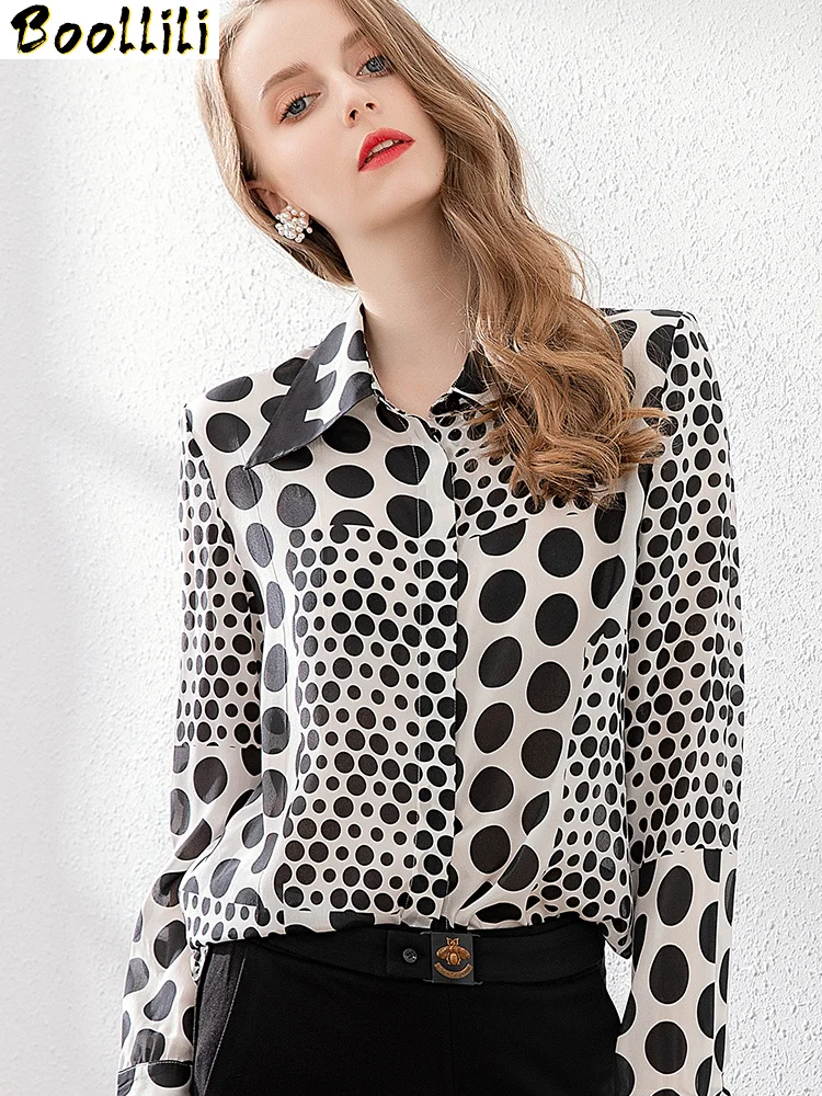 

Boollili Real Silk Blouse Women Clothes 2020 Ladies Tops Spring Vintage Long Sleeve Shirt Women Blouses Elegant Shirts