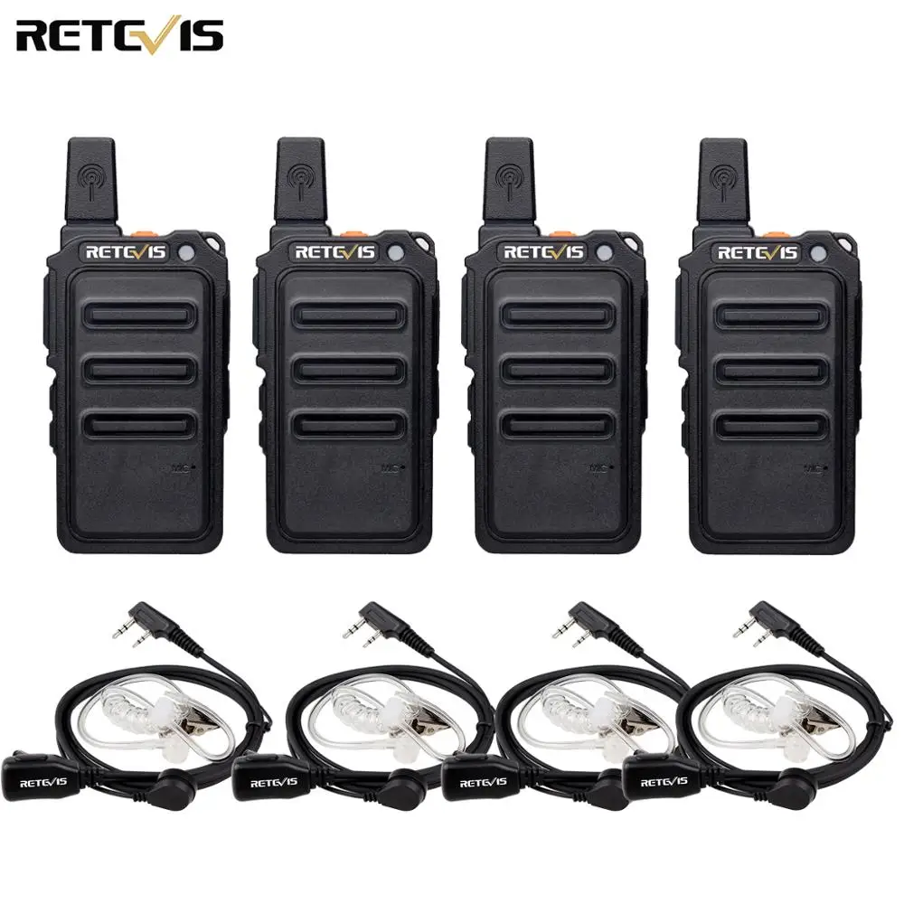 RETEVIS Walkie Talkie 4 Pieces PMR 446 VOX Two-way Radio RT19/RT619 Transceiver Comunicador for Hunting Fishing Hotel Restaurant