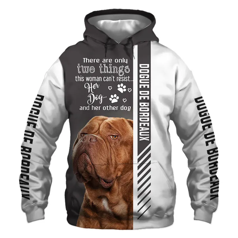 

Dogue de Bordeaux Dog 3D Printed Jacket Men/women Harajuku Hoodie Unisex Casual Streetwear Sweatshirt Pullover sudadera hombre