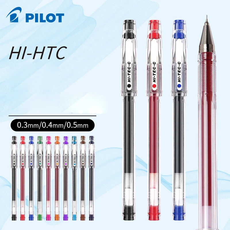 

12pcs/Box Pilot HI-TEC Gel Pen Set Ballpoint Pen 0.25/0.3/0.4/0.5MM Fine Point Needle Neutral Gel Ink Black, Blue, Red BLLH-20C4