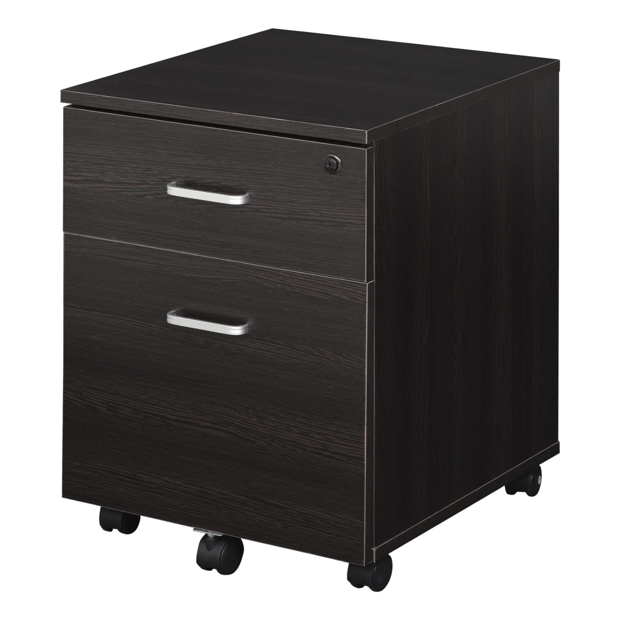 HOMCOM mobile File Filing cabinet A4 with wheels suspended file cabinet with 2 drawers and lock 40x44x54,6 cm