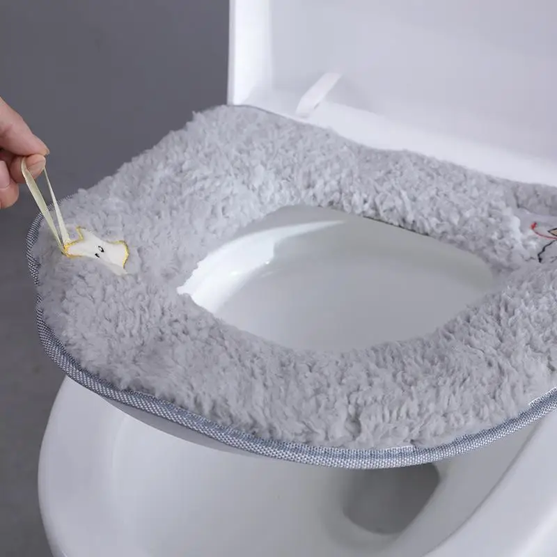 Winter warm toilet seat cover velvet toilet cushion household soft and thick toilet seat cover toilet cushion sanitary products