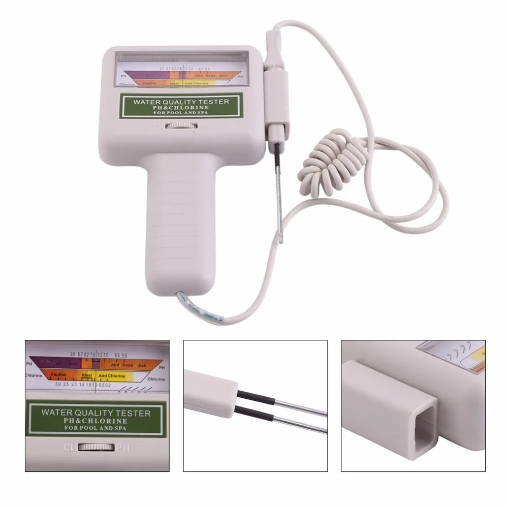 PH CL2 Meter Chlorine Testers Chlorine Flowmeter Meters   Water Monitor Quality Analysis Measuring Tool For Pool Aquarium PC-101