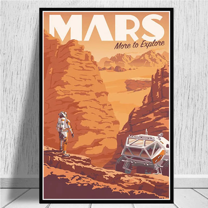 Art Canvas Oil Painting Hot Space Travel Universal Planet Mars Movie Poster And Prints Wall Pictures For Living Room Home Decor