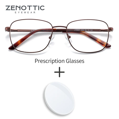 Gafas progresivas graduadas de aleación ZENOTTIC para hombres y mujeres, gafas ópticas cuadradas para miopía, gafas antiluz azul para ordenador