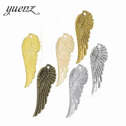 YuenZ 6 pcs Antique Silver color wing Charms Metal Pendants Jewelry Making Accessories 51*18mm D447