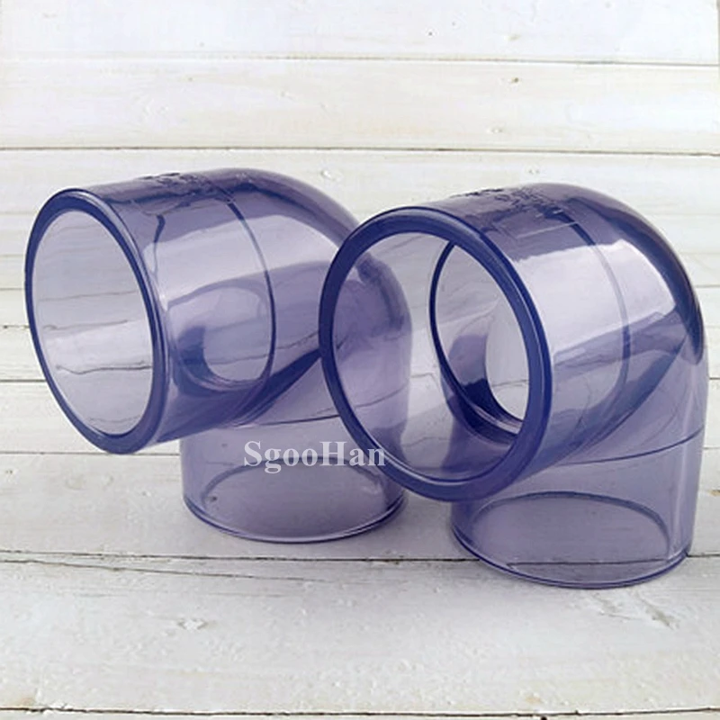 1pc ID 63~110mm Transparent UPVC Elbow Connector Garden Irrigation Aquarium Tank Water Pipe Connectors Equal Dia PVC Pipe Joints