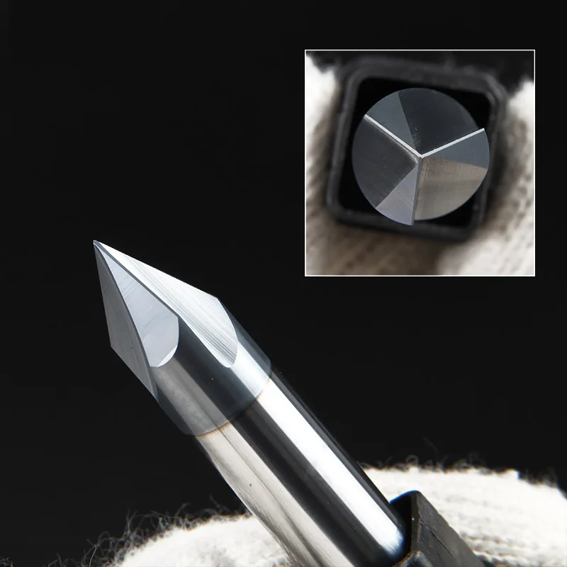 Fresa per smussatura in metallo duro 60 90 120 gradi rivestita 3 flauti fresa per sbavatura incisione e intaglio utensili per punte del Router