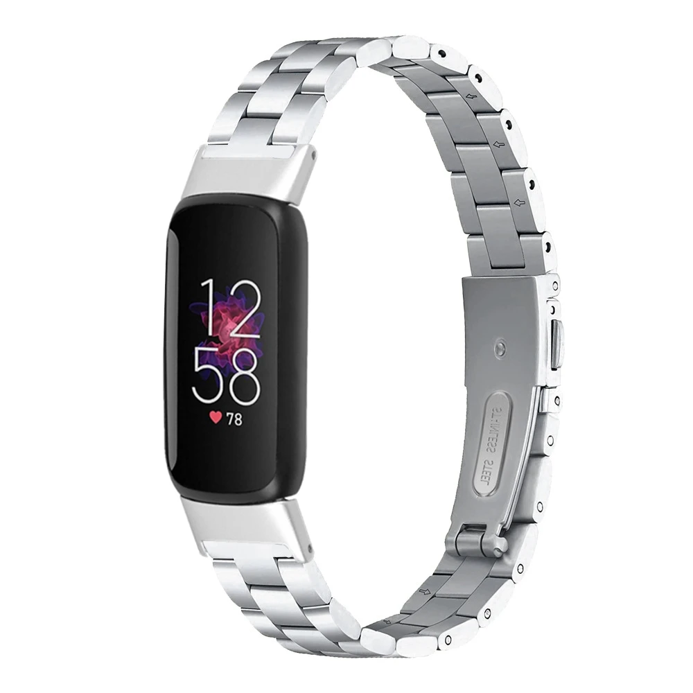 Fitbit luxe 교체 용 스마트 워치 밴드 스트랩 Fitbit luxe 스페셜 에디션 팔찌 용 스테인레스 스틸 메탈 팔찌