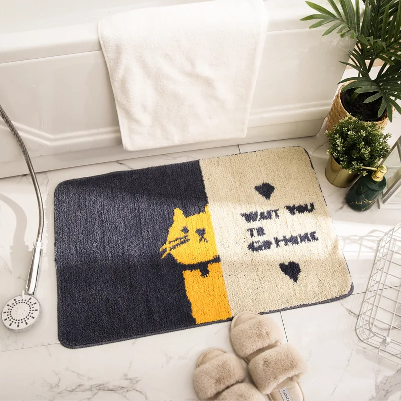 

New Cartoon Cute Pet Bathroom Door Mat Carpet Home Entrance Bathroom Non-Slip Mat Absorbent Foot Mat