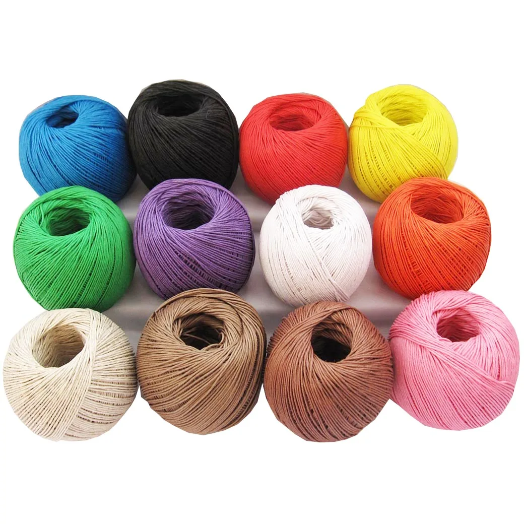 12 color hemp cord waxed (30pcs/lot)100m/ball,twisted cords, hemp twine cord used in all kinds packing by free shipping