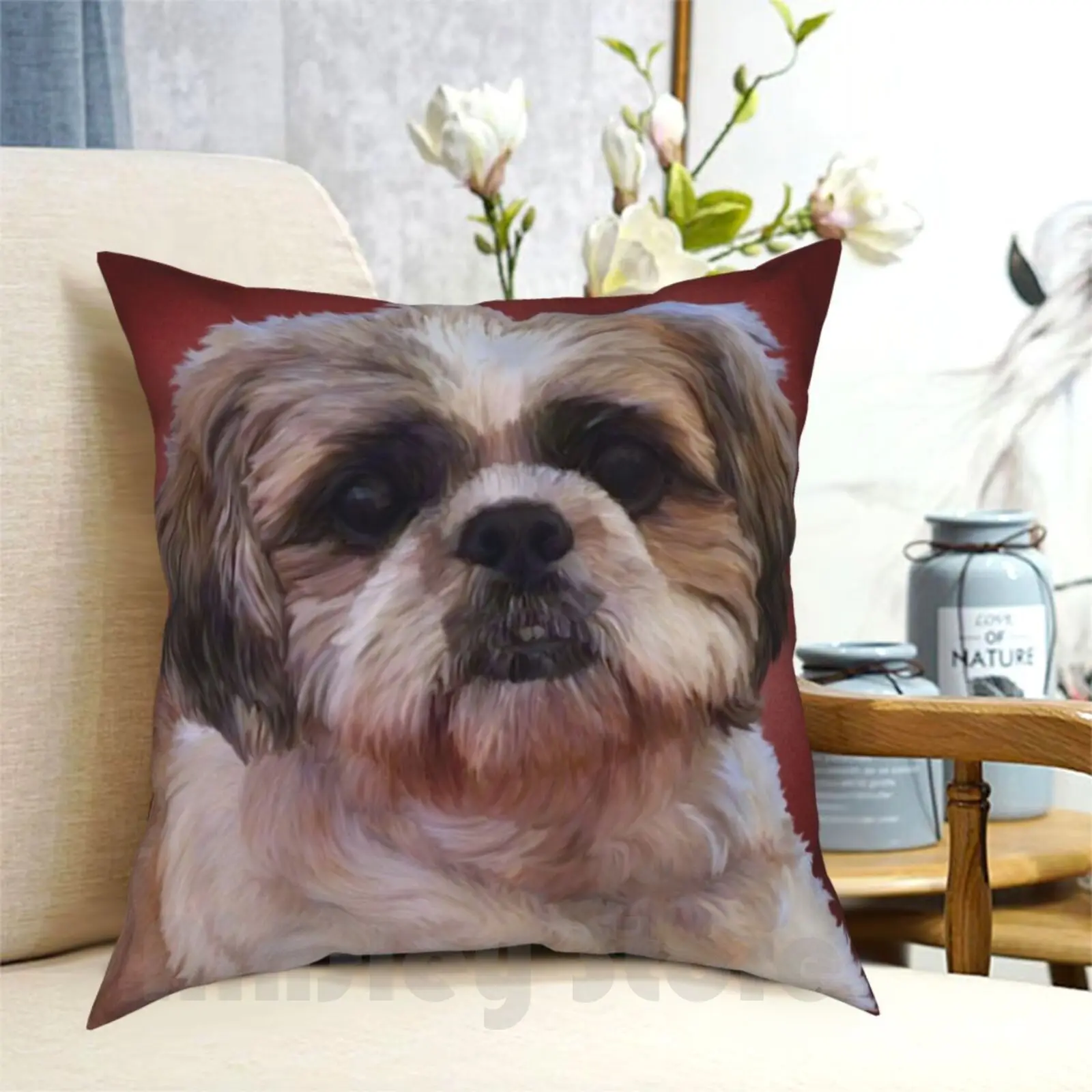 

Shih Tzu Dog Pillow Case Printed Home Soft Throw Pillow Shih Tzu Dog Canine Pet Domestic Animal Pet Portrait