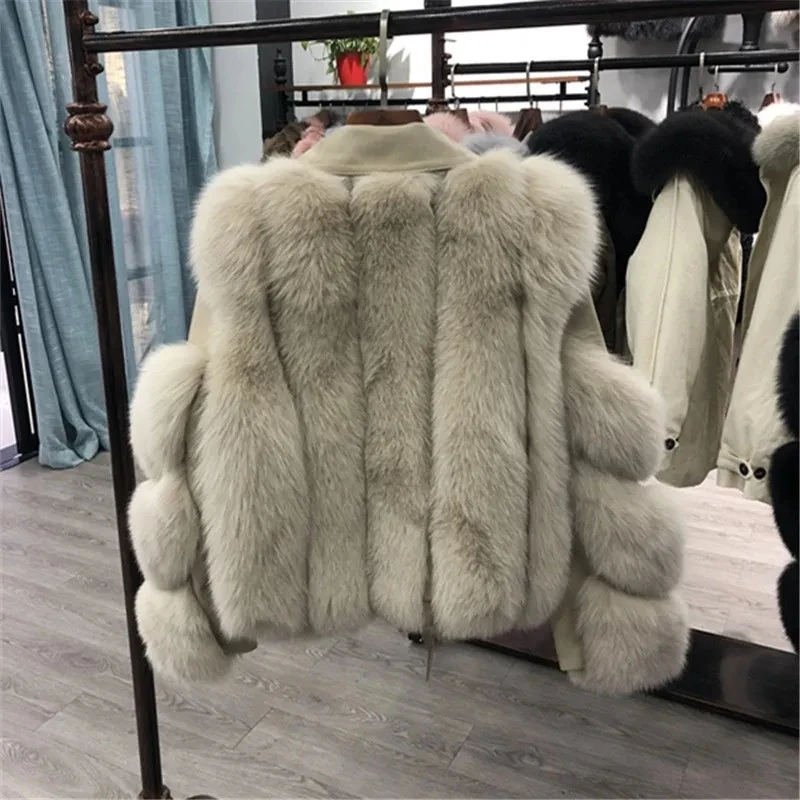 Women Winter Faux Fox Fur Imitation Fur Coat Ladies Motorcycle Clothing Fashion High Quality Thick Warm Coats Female Jacket 779