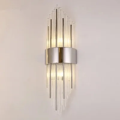 

high quality glass wall sconce modern LED wall lights AC110V 220V living room bedroom lamp height 65cm