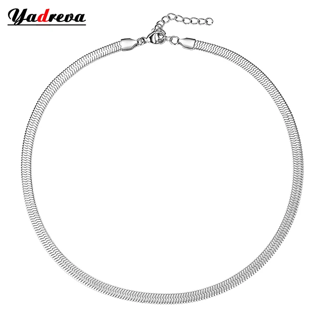 3mm Edelstahl-Flachkette, wasserdicht, schlanke Schlangenkette, Geschenk für Männer und Frauen, Schmuck – Detail 3
