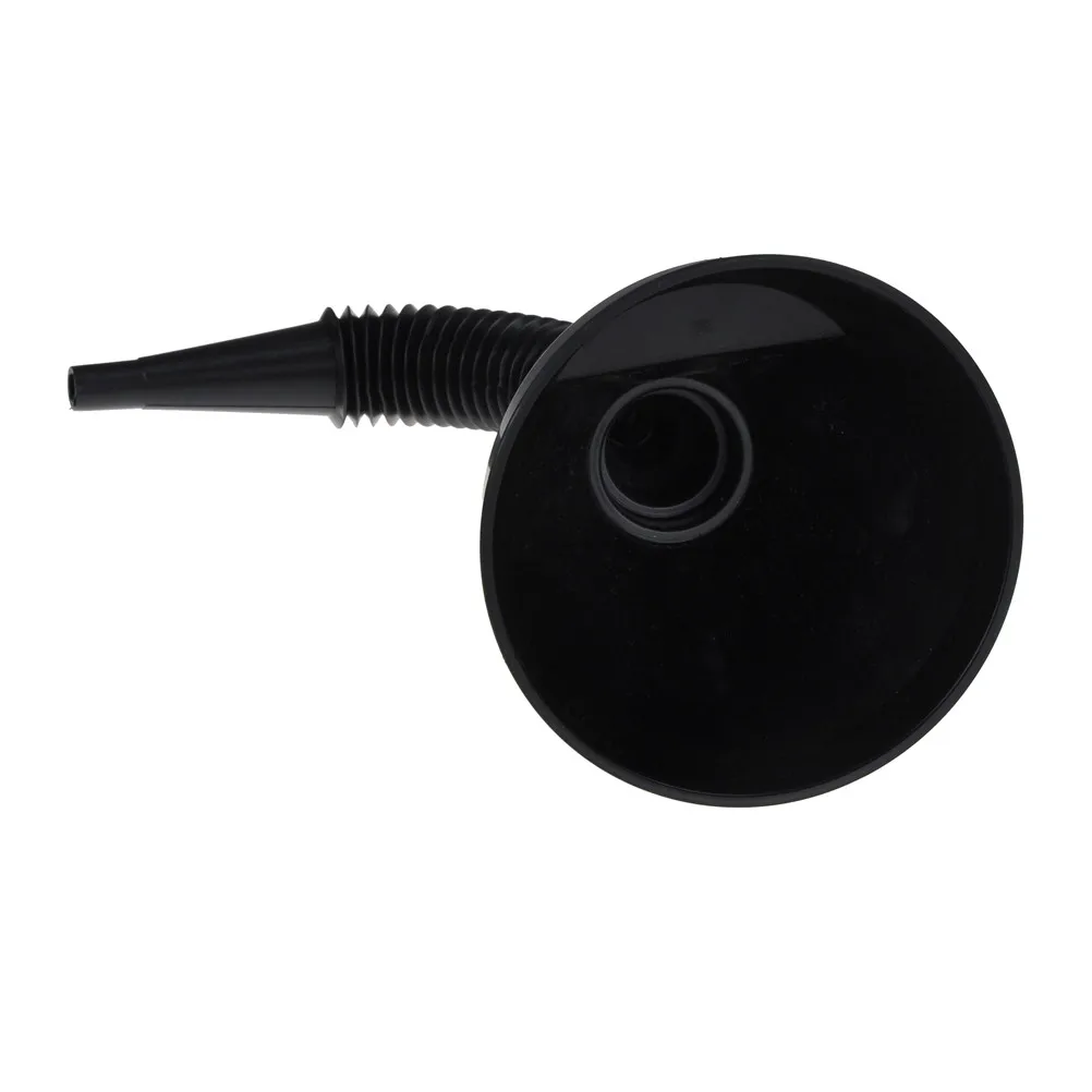 Black 2 In 1 Plastic Funnel Can Spout For Oil Water Fuel Petrol Diesel Gasoline