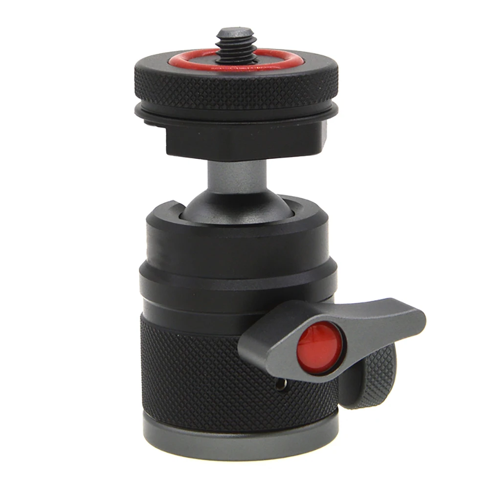 

FOTGA Universal Aluminum Alloy Tripod Ball Head with 1/4 Screw Cold Shoe for Camera Phone Speedlite Tripod