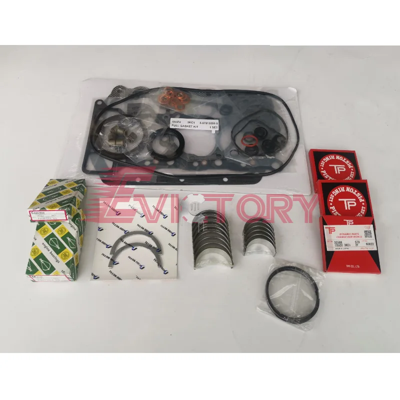 For ISUZU 3KC2 3KC1 rebuild overhaul kit oil pump + complete gasket kit + piston ring + main conrod bearing set