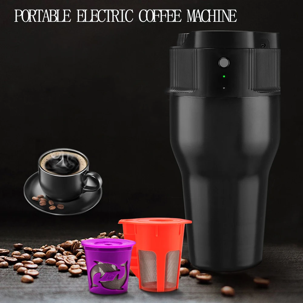 Mini Automatic Coffee Machine Travel USB Portable Reusable espresso Coffee Mugs Travel Kcup Filter Capsule Coffee Maker