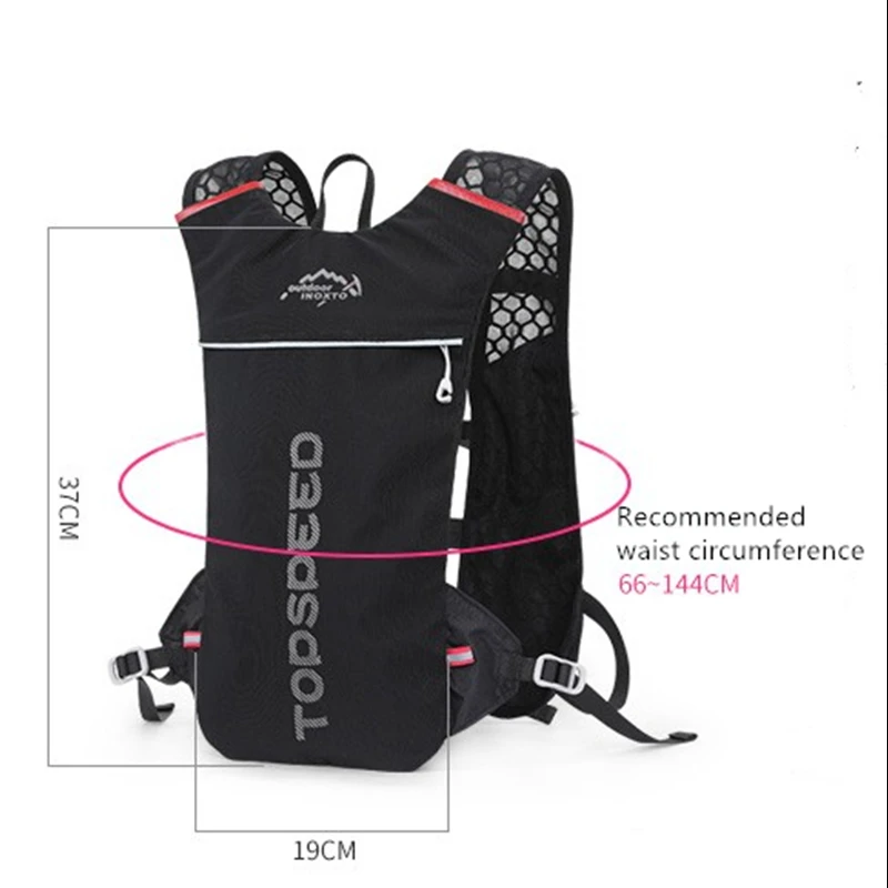 INOXTO Mochila Ultraligera de 5 L, Chaleco de Hidratación para Correr Fuera de Pista, Maratón, Bicicleta, Bolsa de Agua de 1,5 L y 2L