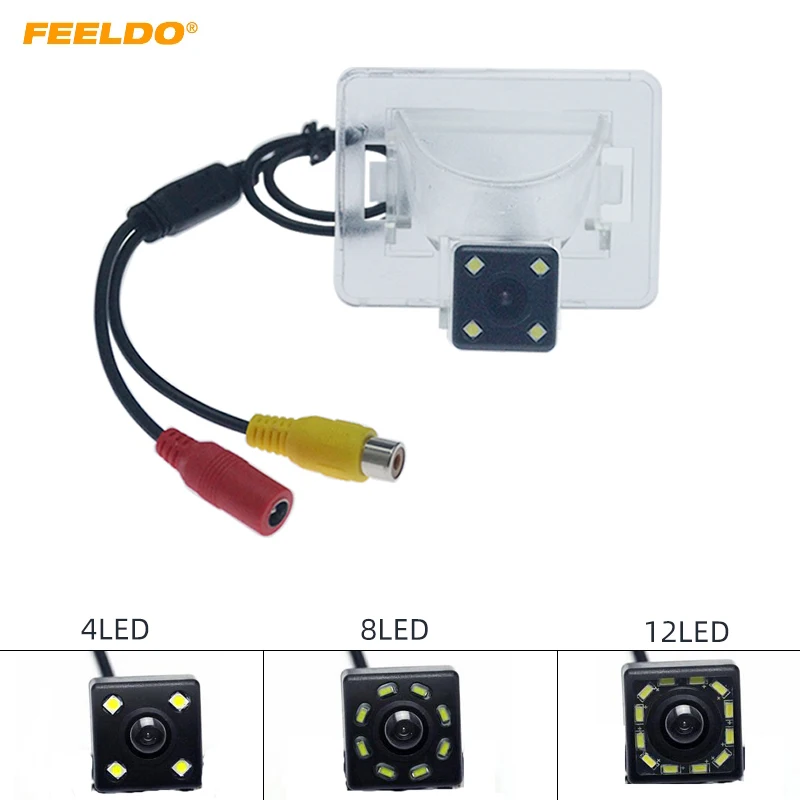 

FEELDO Car Backup Rear View Camera With 4LED/8LED/12LED Light For Mazda 5 Reversing Camera #FD4854