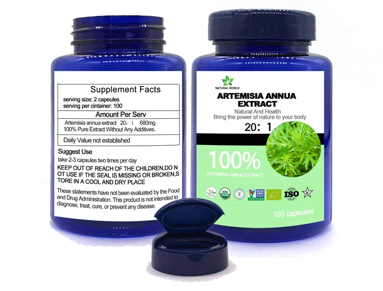 Natural  Artemisia Annua Extract  20:1  100pcs /bottle 100%  Artemisia Annua Extract 20:1