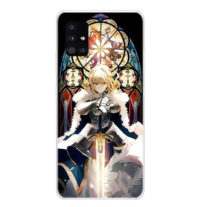 Fate Zero Stay Night Saber For Samsung Galaxy A51 A50 A71 A70 Phone Case A40 A41 A30 A31 A20E A21S A10 A11 A01 5G A6 A8 + A7 A9