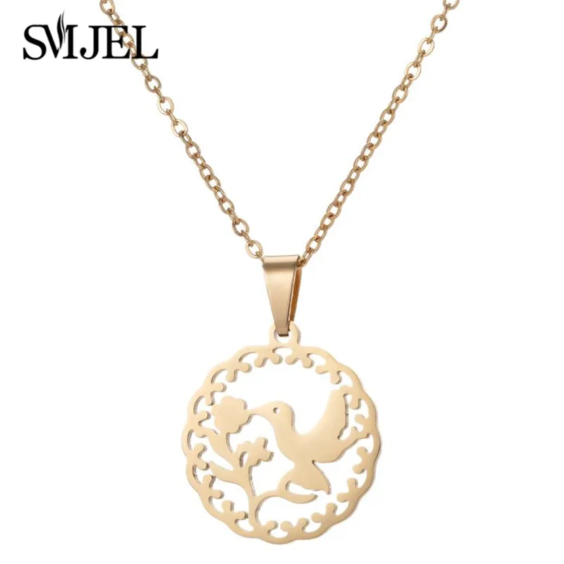 SMJEL Wild Dieren Ketting Roestvrij Staal Kolibrie Kettingen Leuke Eagle Phoenix Zwaluw Vogels Ketting Collares