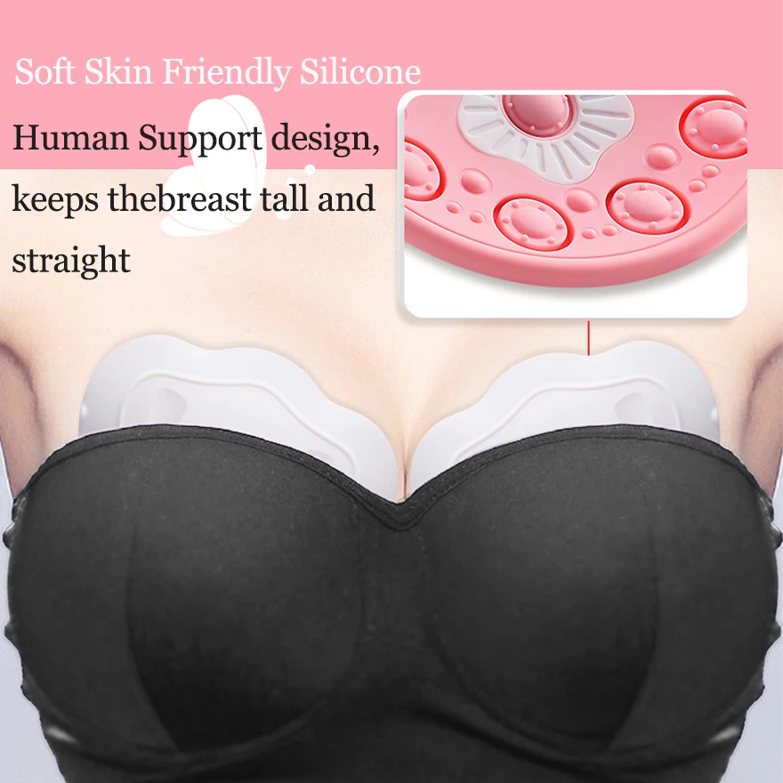 Breast Massage Pads with Hot Compress Wireless Vibration Chest Massager Breast Enhancement Instrument Red Light Massage Therapy