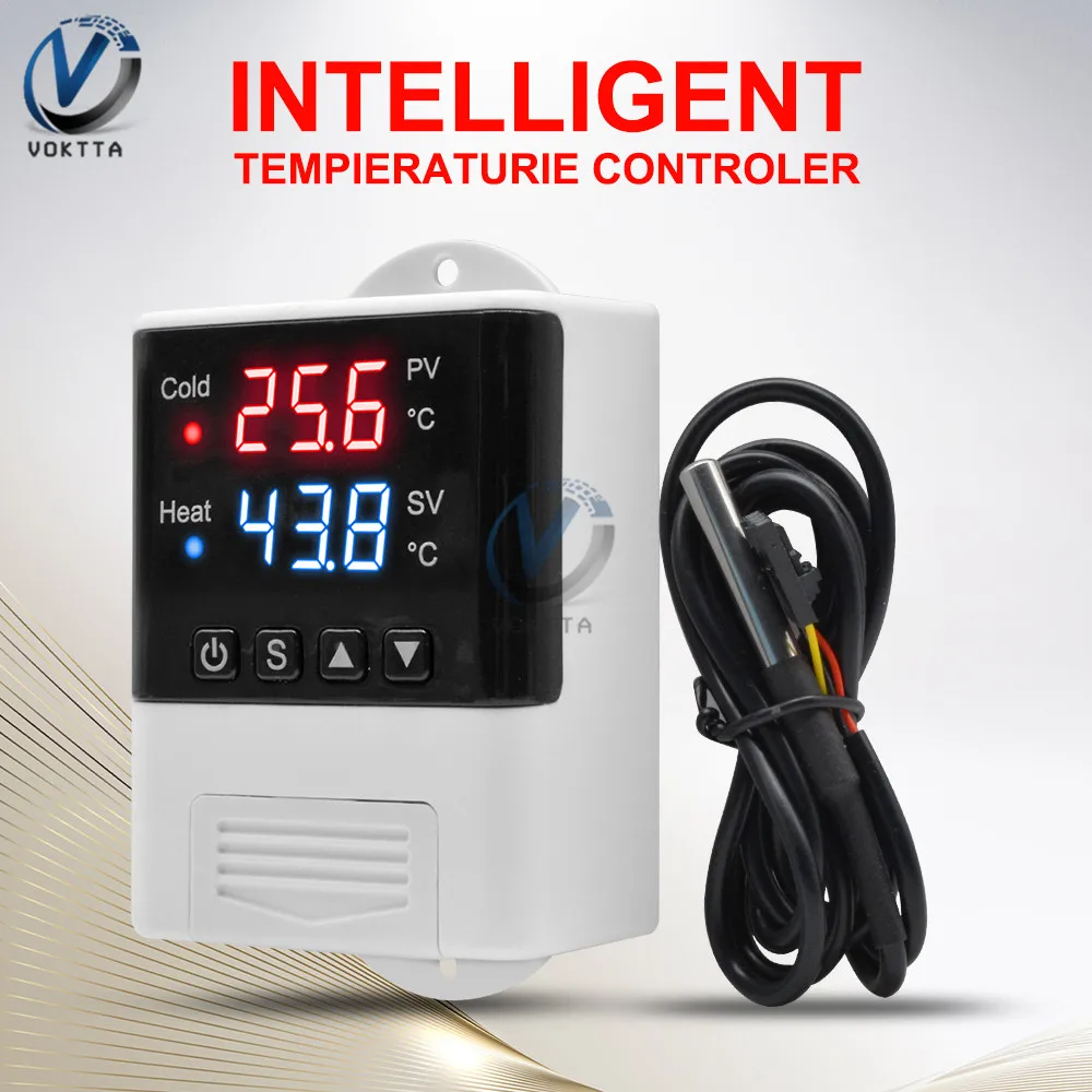 AC 110V 220V DTC2210 Microcomputer Intelligent Thermostat Electronic Digital Thermostat Temperature Controller Heating Cooling