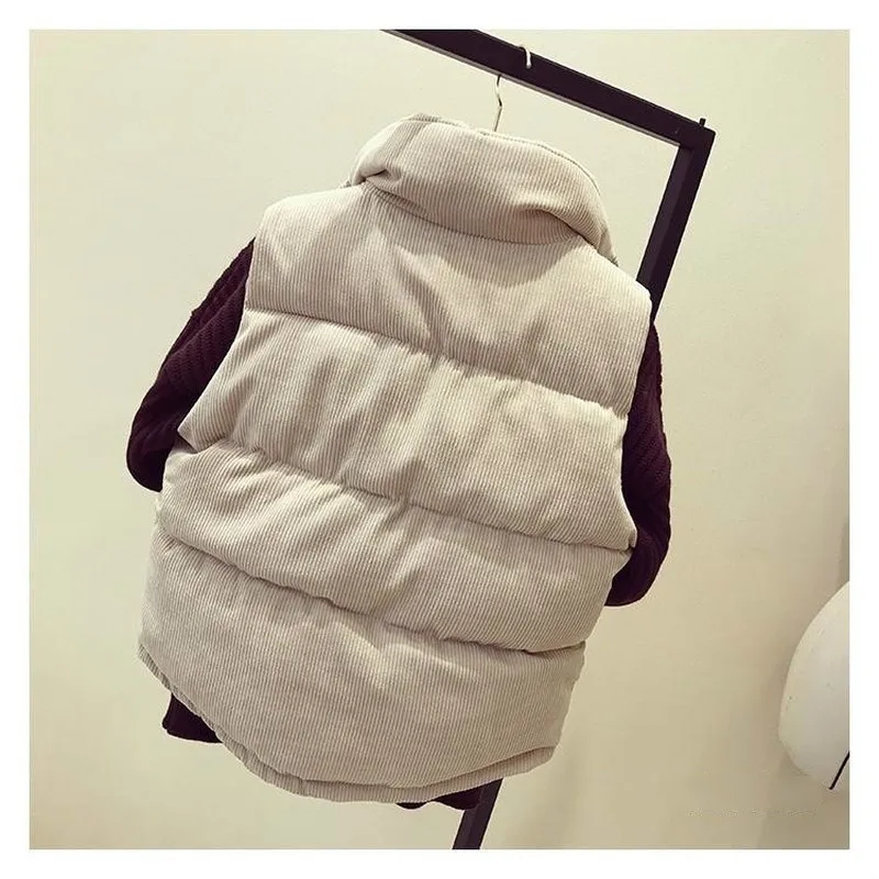 2023 gilet senza maniche da donna inverno caldo 2XL giacca in cotone di velluto a coste gilet senza maniche da donna semplice Veats