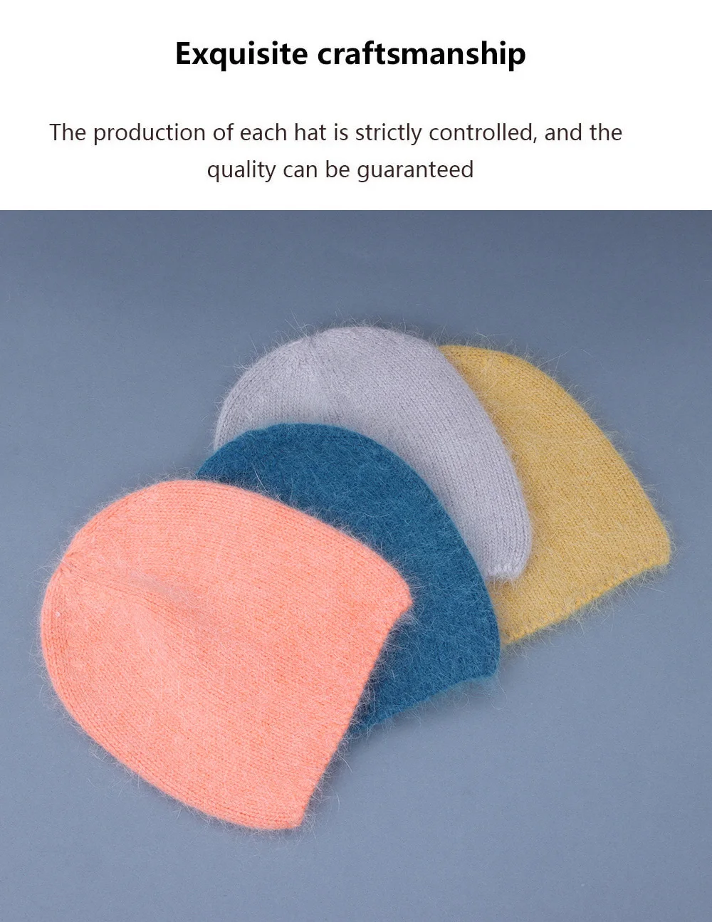 2021 neue Kaninchen pelz mode winter und Herbst Frauen Neue Ankunft Beliebte Damen Beanie Cap Hohe Qualität Modische Gestrickte Hüte – Detail 5