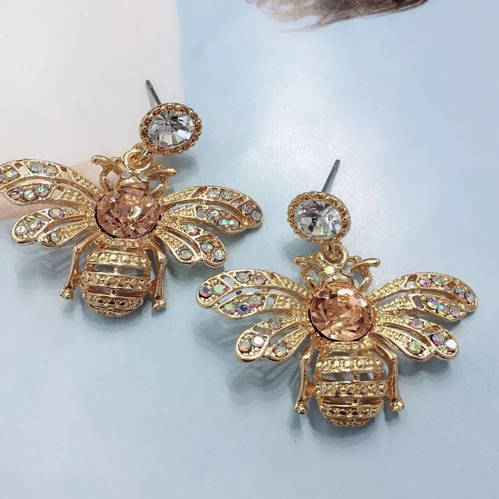 

YaYi Jewelry Fashion BOHO White Glass Crystal Rhinestone Dangle Women Ancient Gold Color Wear Ear Band Long Tassel Earrings