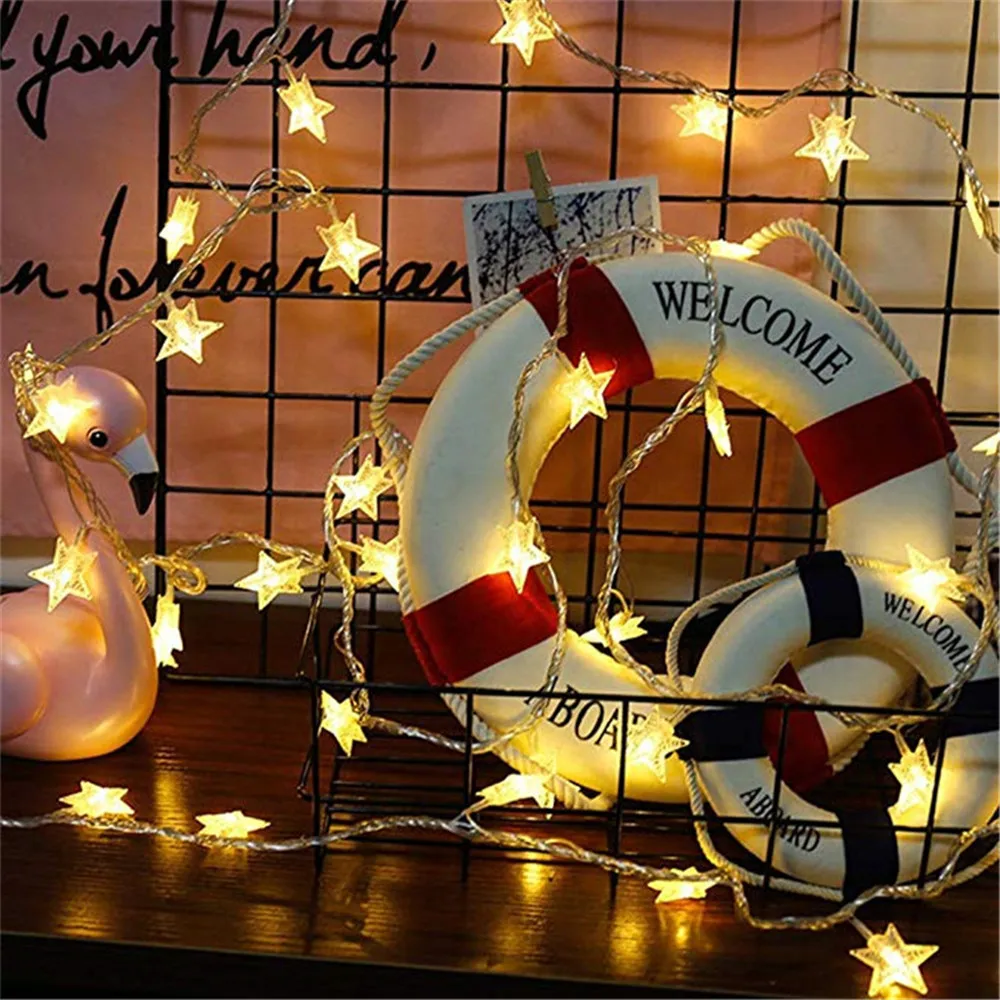 LED Fairy Lights String Garland Star Indoor Light String ghirlande scintillanti batteria USB Decor Christmas Xmas Holiday Party Wedding