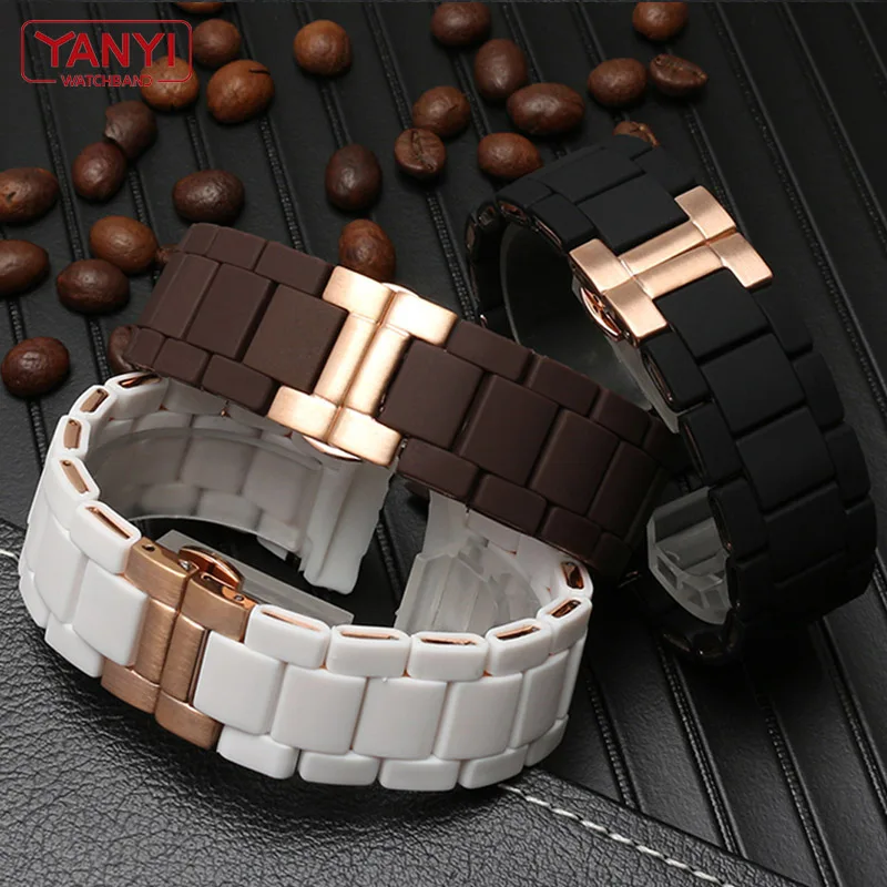 Silicone Rubber Watchband steel in Rubber for AR5890 AR5889 AR5858 AR5920 AR5868 AR8023 man 23mm woman 20mm watch band bracelet