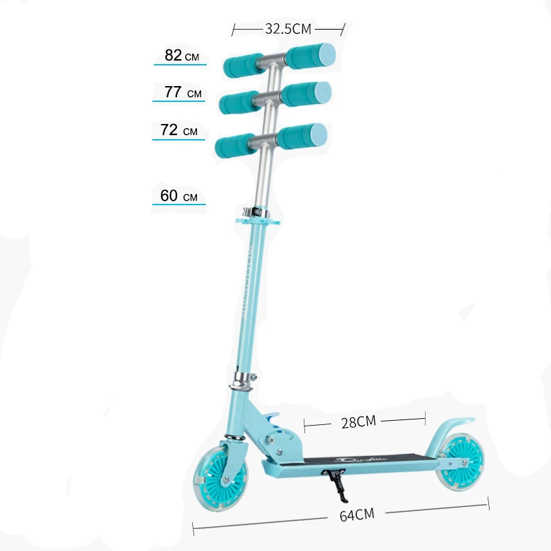 Aluminium Alloy Kick Scooter Adjustable Children's Foot Scooters 2 Wheels Exercise Toys Scooter For Boys Girls Toys Gifts