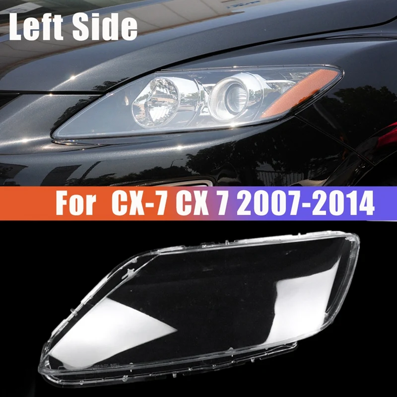 1Pair Left+Right for Mazda CX-7 CX 7 2007-2014 Car Headlight Lens Cover Head Light Lampshade Front Light Shell Cover