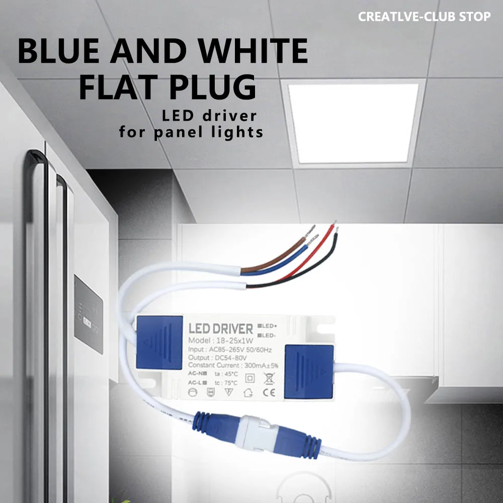 Imagem -06 - Transformadores de Iluminação Led Driver de Fonte de Alimentação 1w 3w 4w 7w 8w 12w 18w 25w 36w 300ma para Luz de Painel Diy