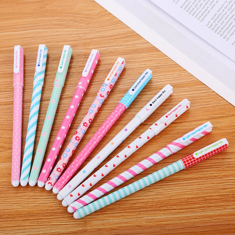 10 Pcs Color Pen Gel Pens Kawaii Pen Boligrafos Kawaii Canetas Escolar Cute Ten Color Gel Pen Korean Stationery