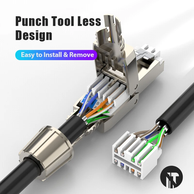 ZoeRax RJ45 Cat8 Cat7 Cat6A-Steckverbinder, werkzeuglose, wiederverwendbare Ethernet-Abschlussstecker, Internetstecker, schnelle Feldinstallation – Detail 3